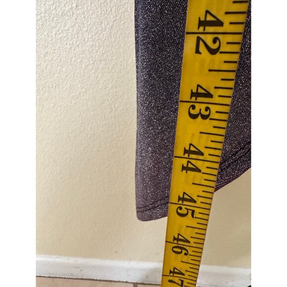 Q Women Purple Glitter Shimmer Asymmetrical Spaghetti Strap Side Ruched Dress S - Picture 4 of 8